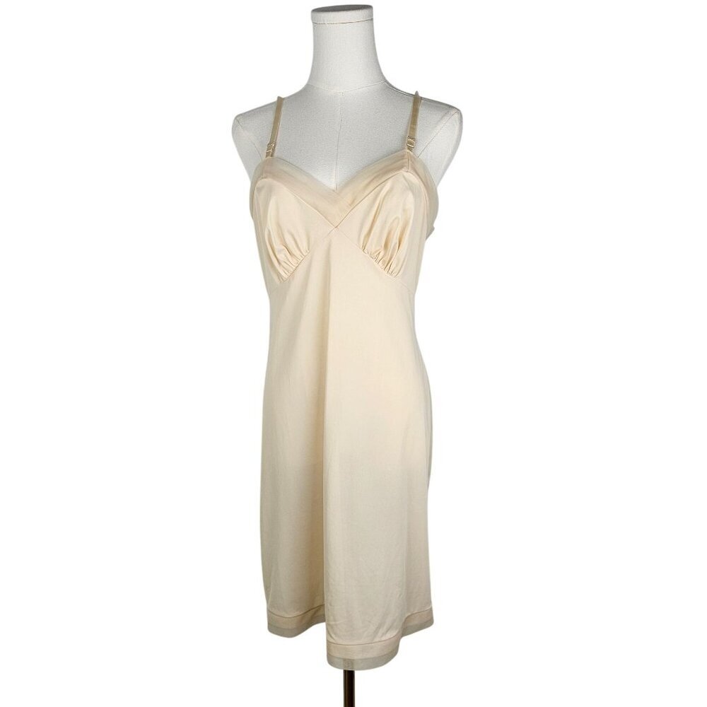 Vintage Vanity‎ Fair Nylon Slip Dress 34 S Beige Made In USA